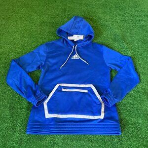 Adidas Aeroready Women's Team Issue Front Pocket Blue Hoodie Sweater Size S NEW